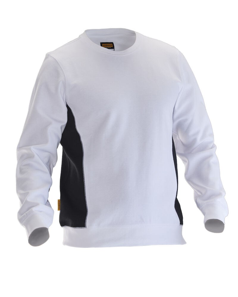 Jobman - 5402 Roundneck Sweatshirt Wit/Zwart M