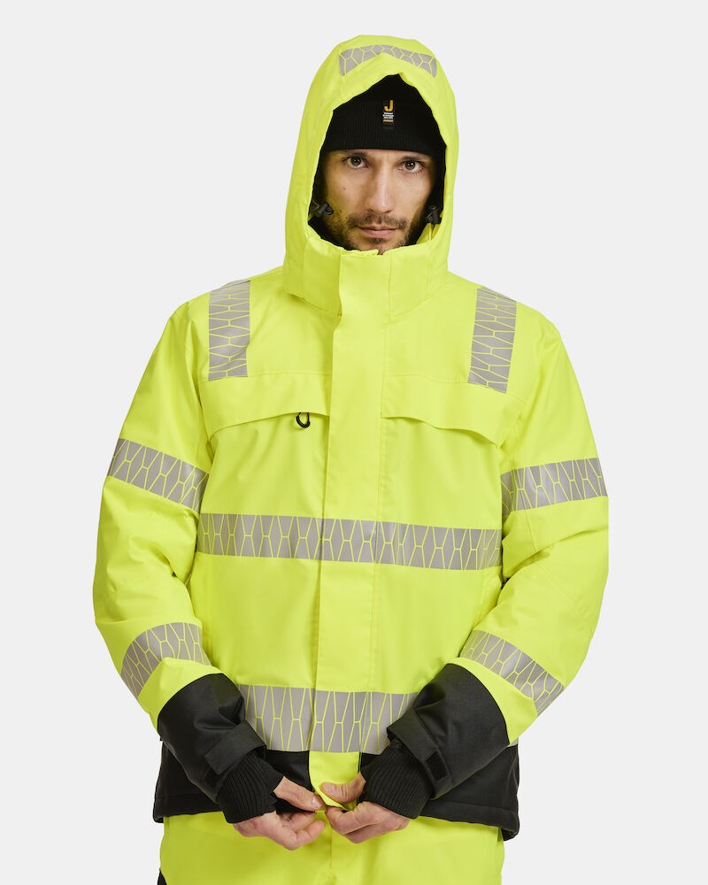 Jobman - 1235 Winterjas Signalisatie Geel/Zwart 3XL