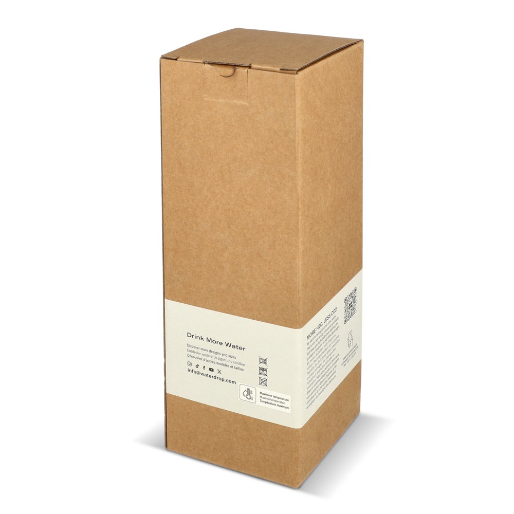 Waterdrop Roestvrijstalen Fles met Bamboe dop 600ml
