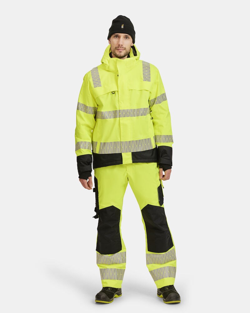 Jobman - 1235 Winterjas Signalisatie Geel/Zwart 3XL