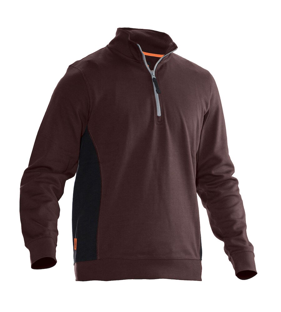 Jobman - 5401 Halfzip Sweatshirt Bruin/Zwart XXL