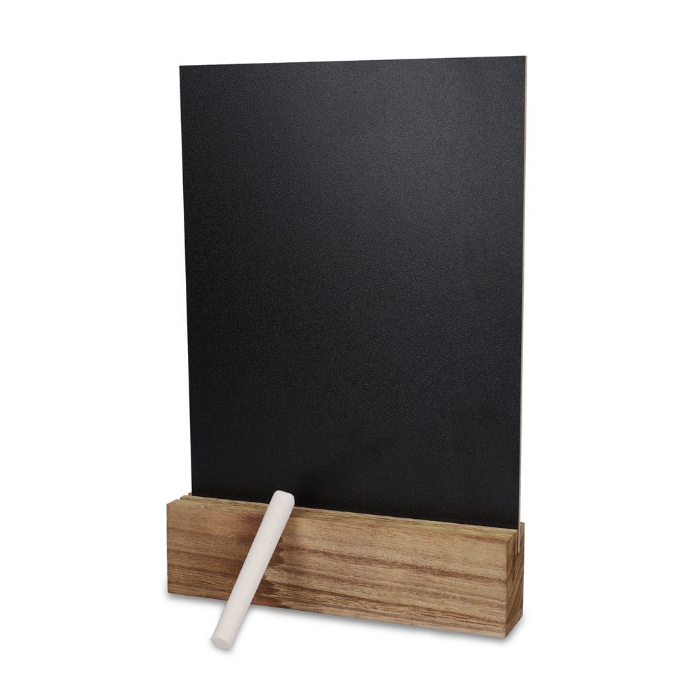 Krijtbord in houten standaard