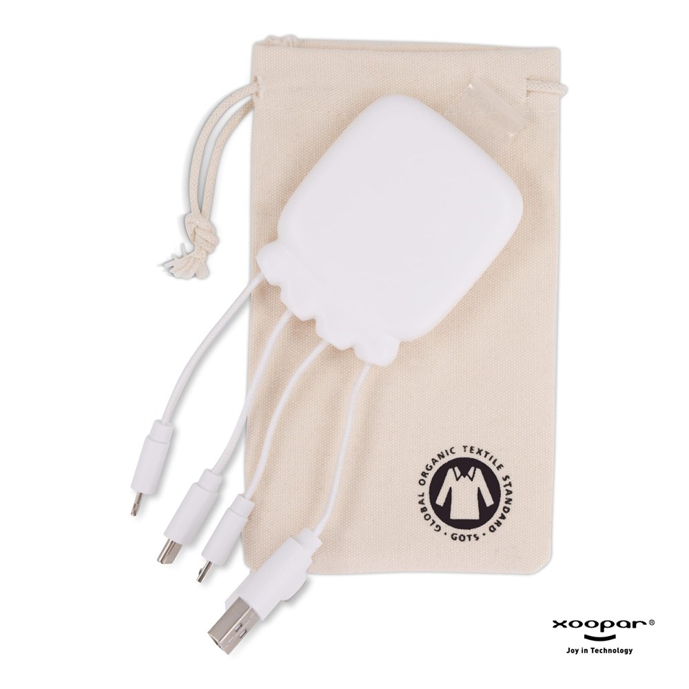 3192 | Xoopar Octopus Gamma 2 Powerbank met Bio Oplaadkabel 3000mAh 