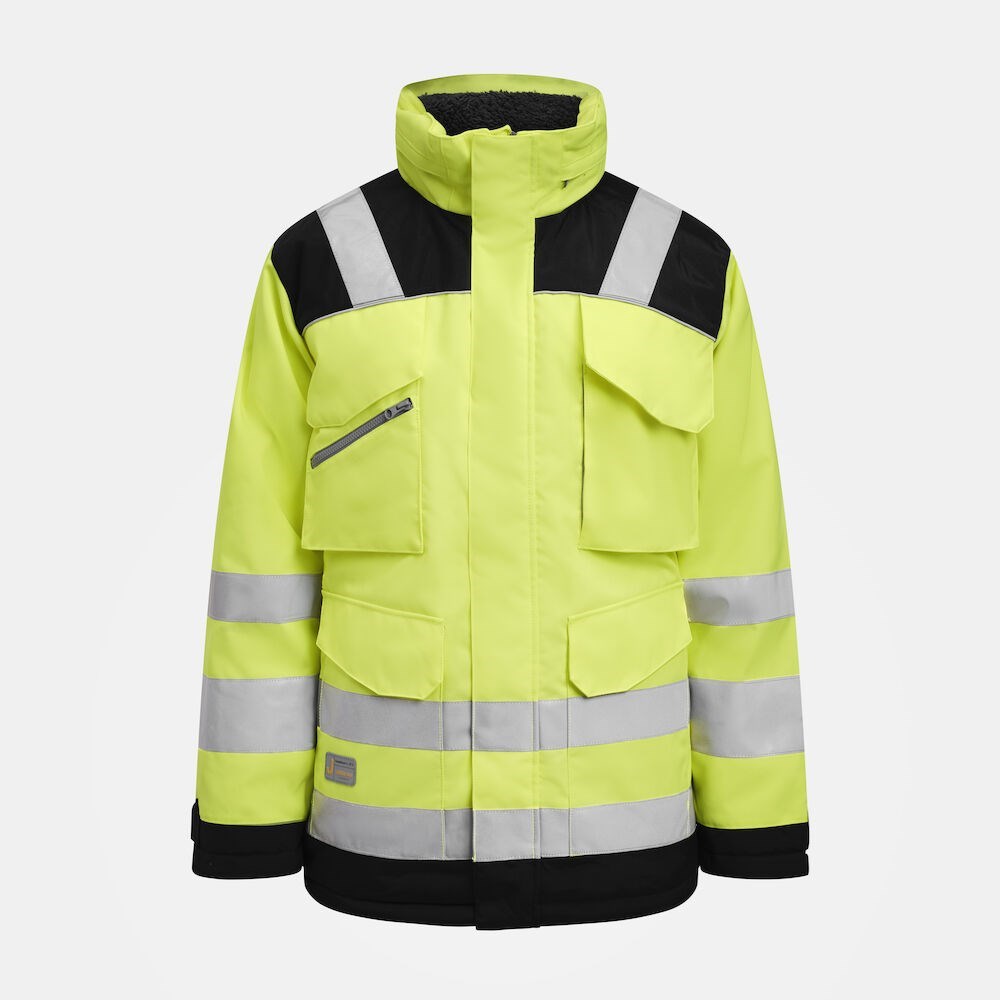 Jobman - 1236 Hi-Vis Winter Parka Star Geel/Zwart 3XL