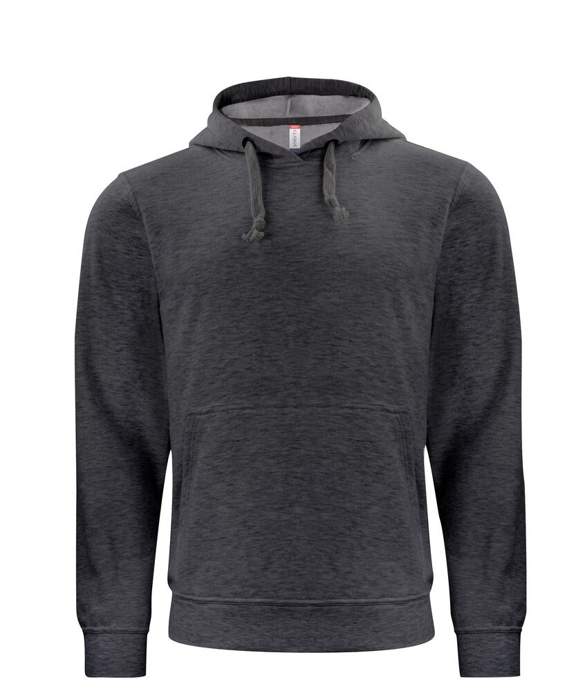 Clique - Basic Hoody Licht-blauw XXL - Antraciet Melange