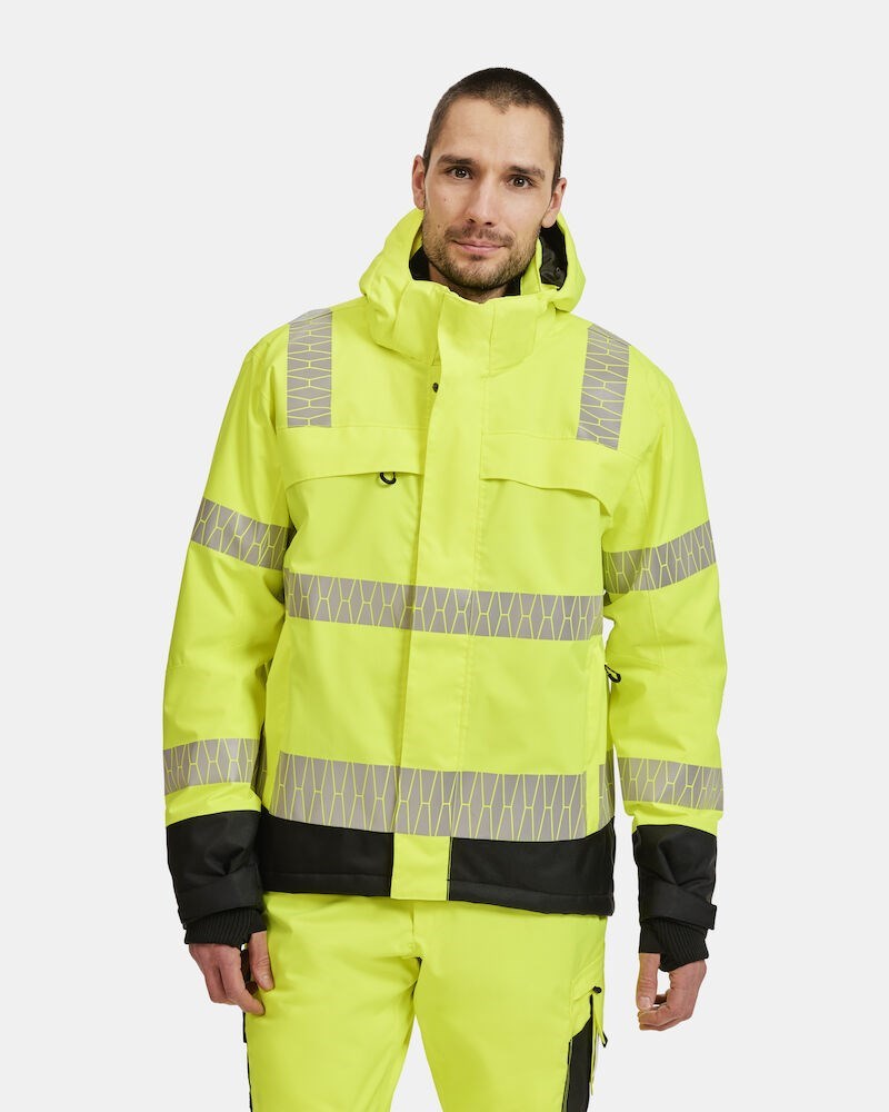 Jobman - 1235 Winterjas Signalisatie Geel/Zwart 3XL