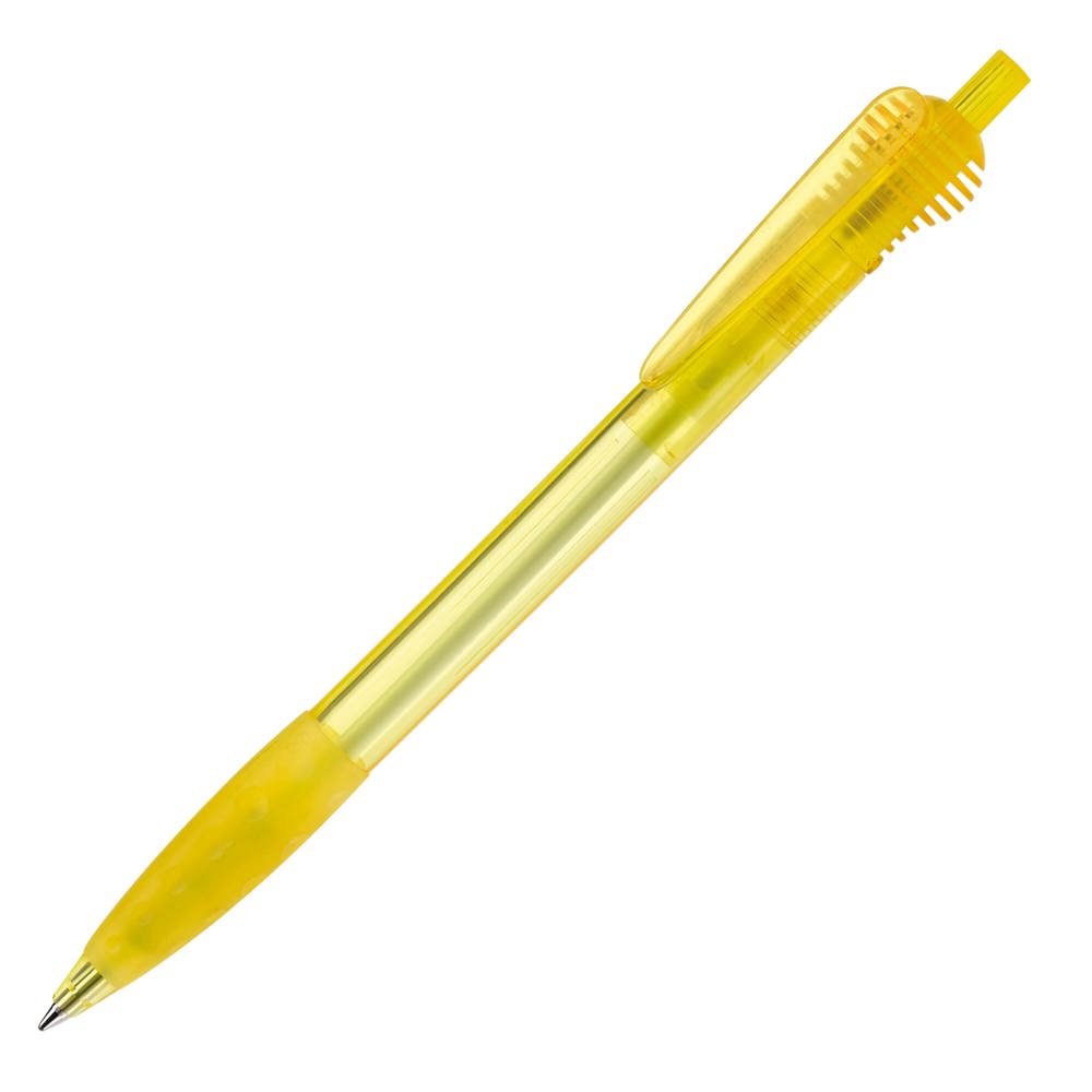 Balpen Cosmo grip transparant - Transparant / Geel