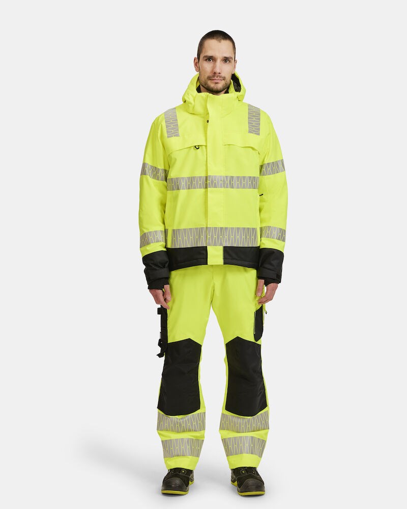 Jobman - 1235 Winterjas Signalisatie Geel/Zwart 3XL