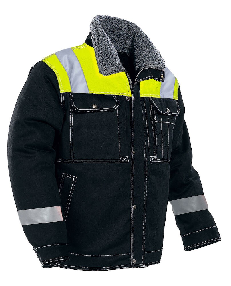 Jobman - 1179 Winter Jacket Zwart/Geel 3XL