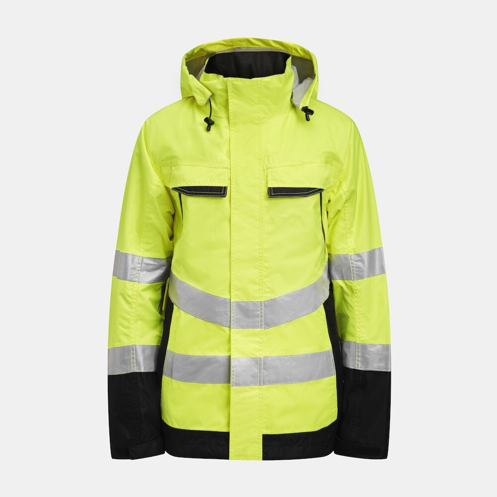 Jobman - 1283 Hi-Vis Shell Jacket Geel/Zwart 4XL