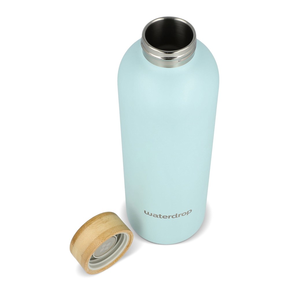 Waterdrop Roestvrijstalen Fles met Bamboe dop 600ml