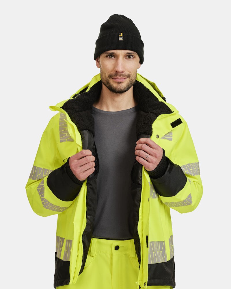 Jobman - 1235 Winterjas Signalisatie Geel/Zwart 3XL