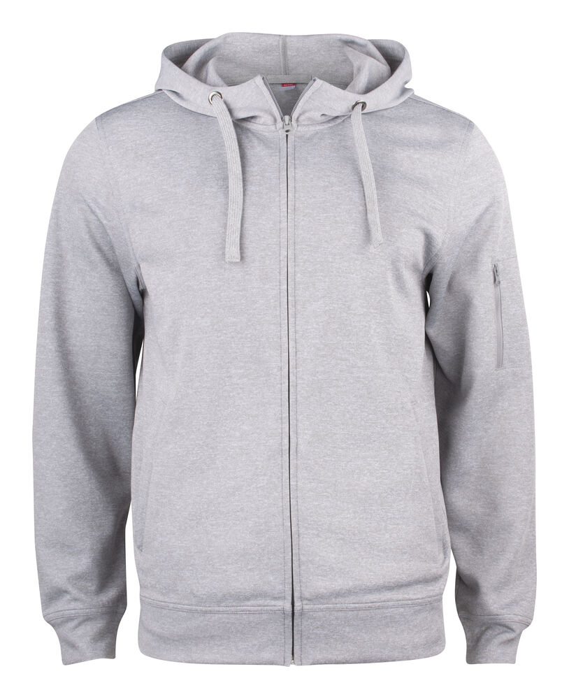 Clique - Basic Active Hoody Full Zip - Grijs-melange