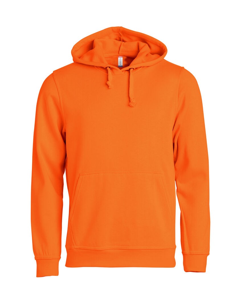 Clique - Basic Hoody Licht-blauw XXL - Signaal-oranje