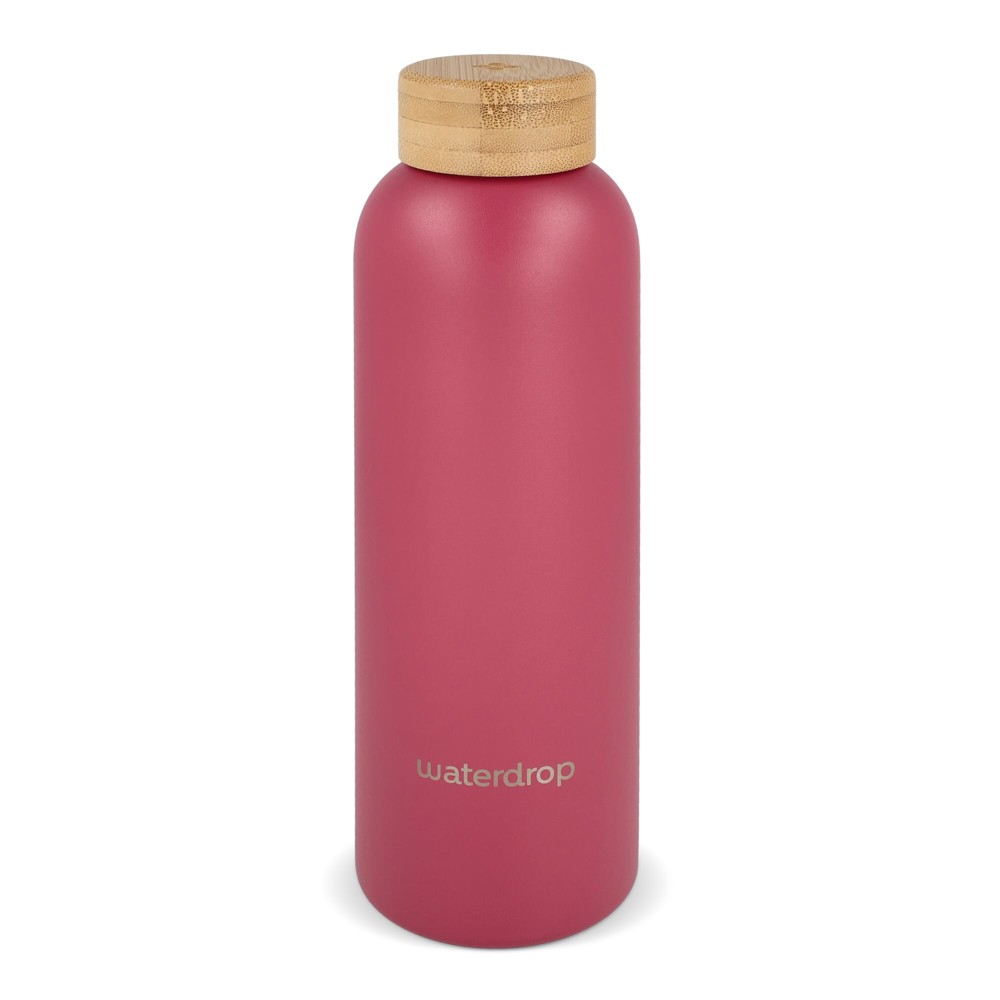 Waterdrop Roestvrijstalen Fles met Bamboe dop 600ml