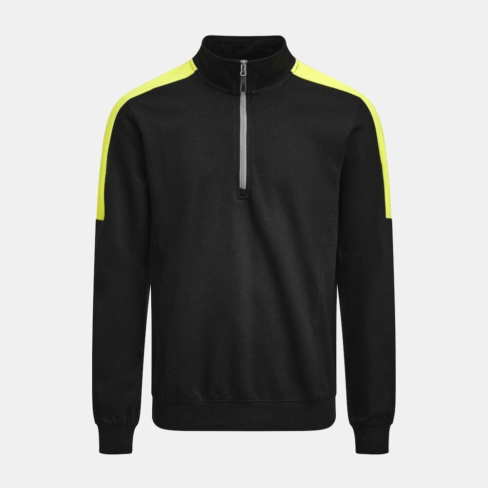 Jobman - 5401 Halfzip Sweatshirt Zwart/HV Geel XL