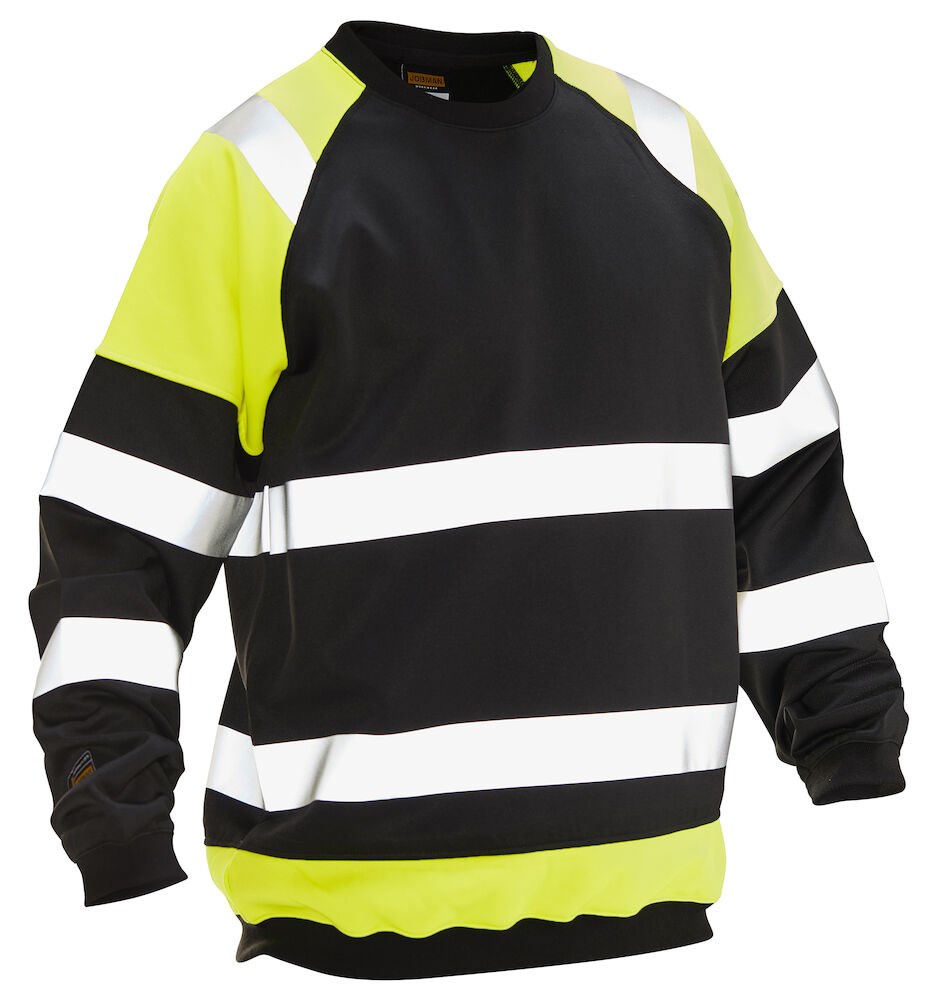 Jobman - 5124 Hi-Vis Sweatshirt Zwart/HV Geel L