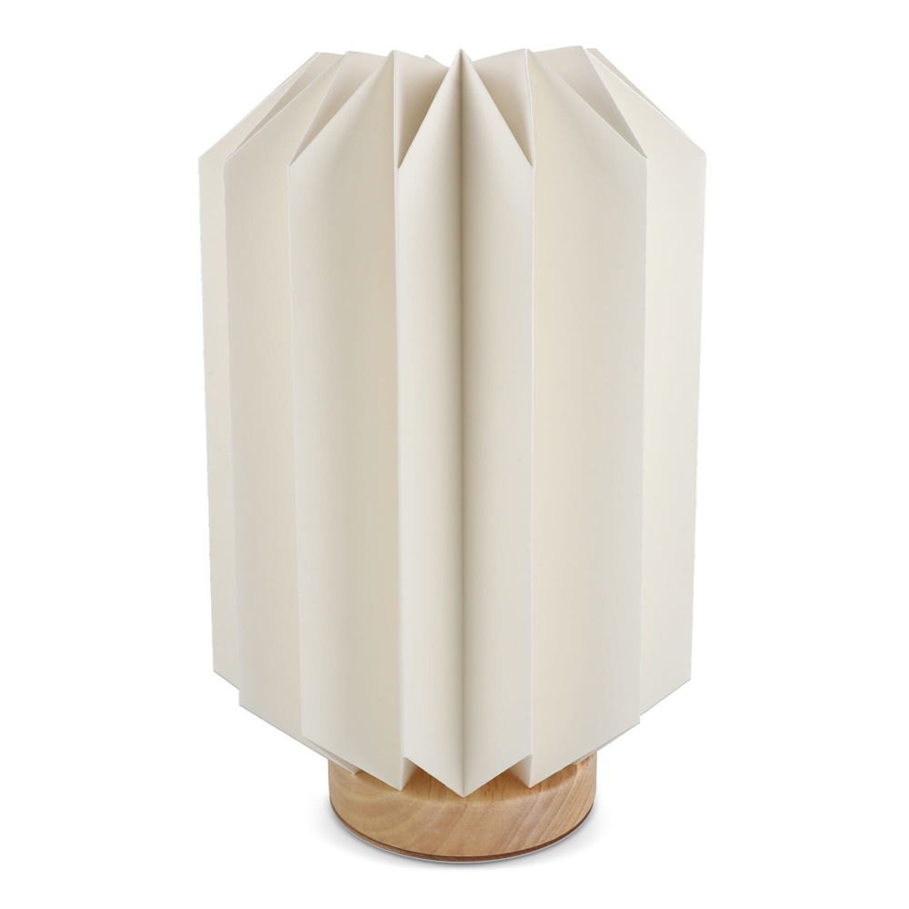 Coollux vouwbare papieren LED lamp Eos op houten voet, 25 cm (brievenbus doos)