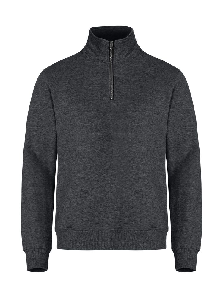 Clique - Basic Half Zip Licht-blauw XXL - Antraciet Melange