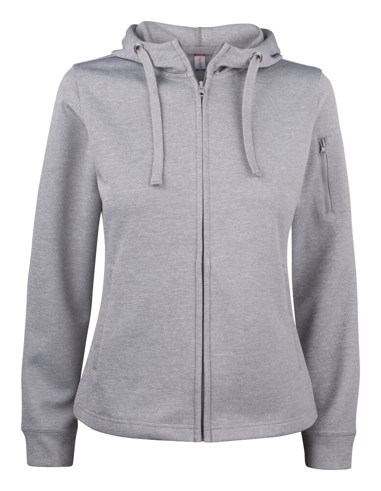 Clique - Basic Active Hoody Full Zip Women - Grijs-melange