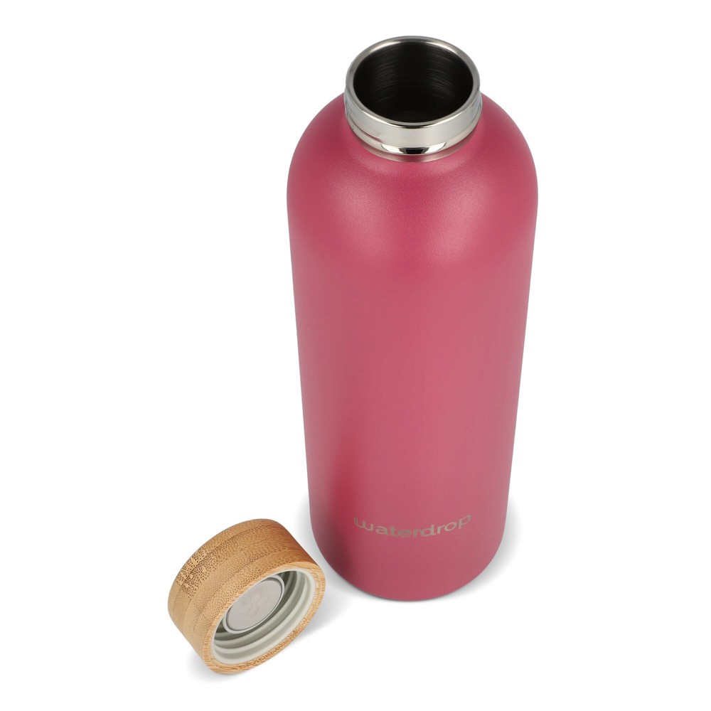 Waterdrop Roestvrijstalen Fles met Bamboe dop 600ml