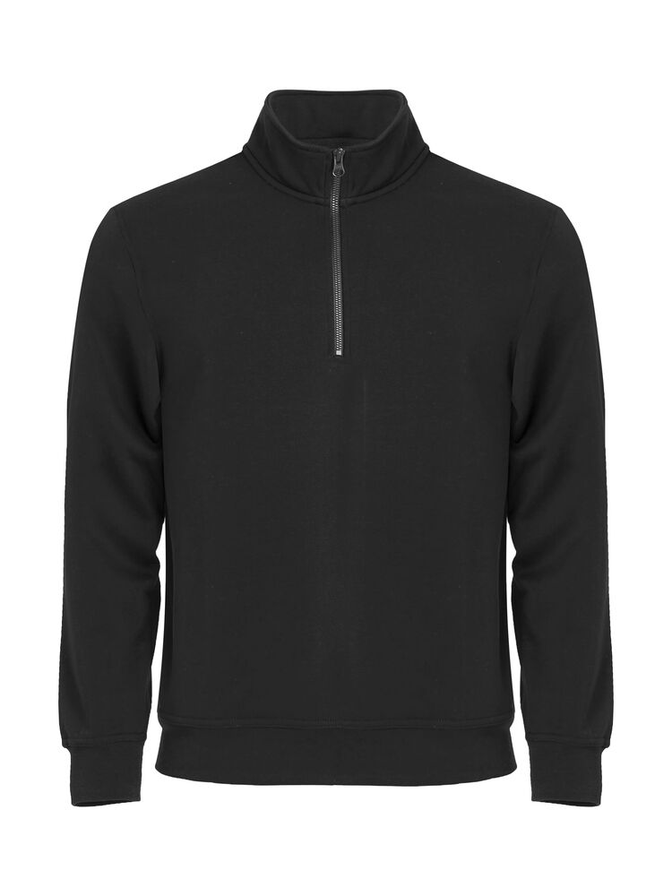 Clique - Basic Half Zip Licht-blauw XXL - Zwart