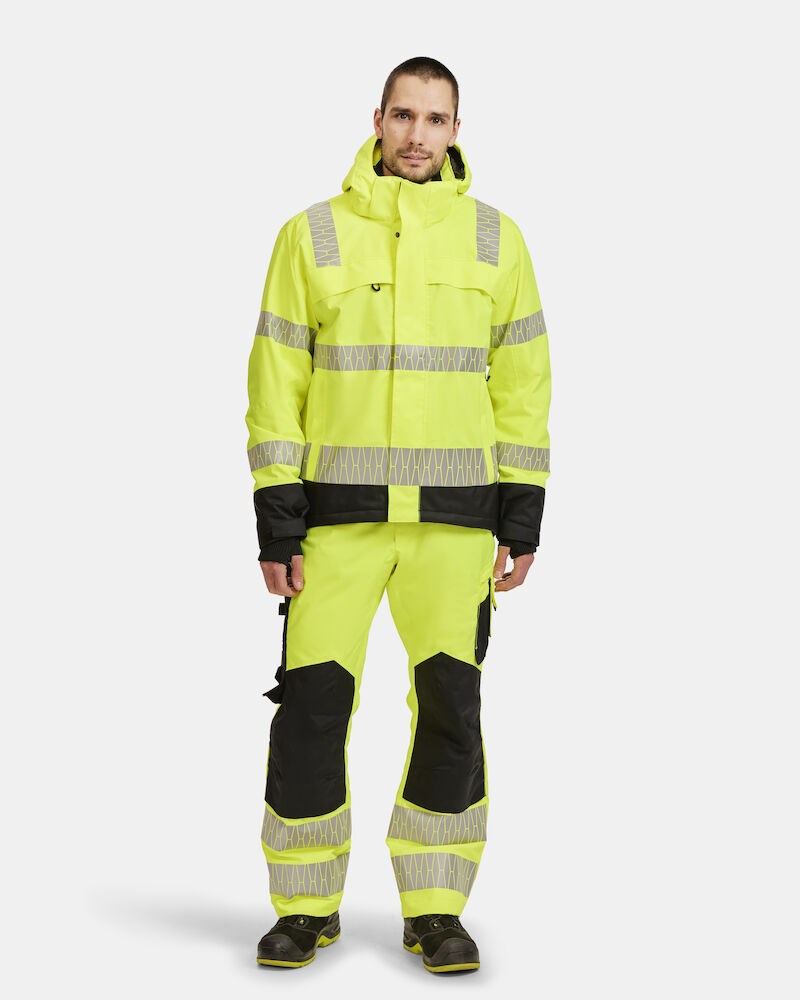 Jobman - 1235 Winterjas Signalisatie Geel/Zwart 3XL