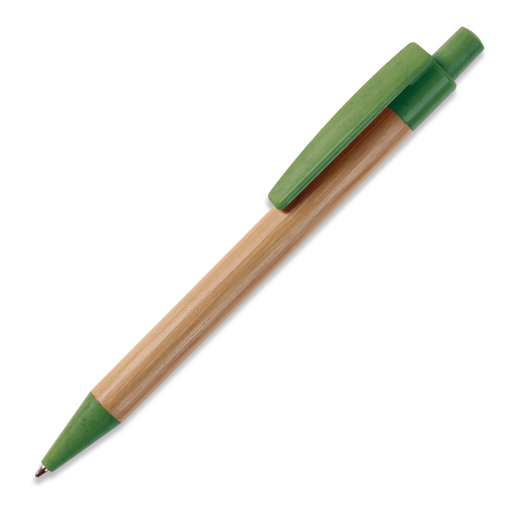 Ball pen bamboe met tarwestro - Groen