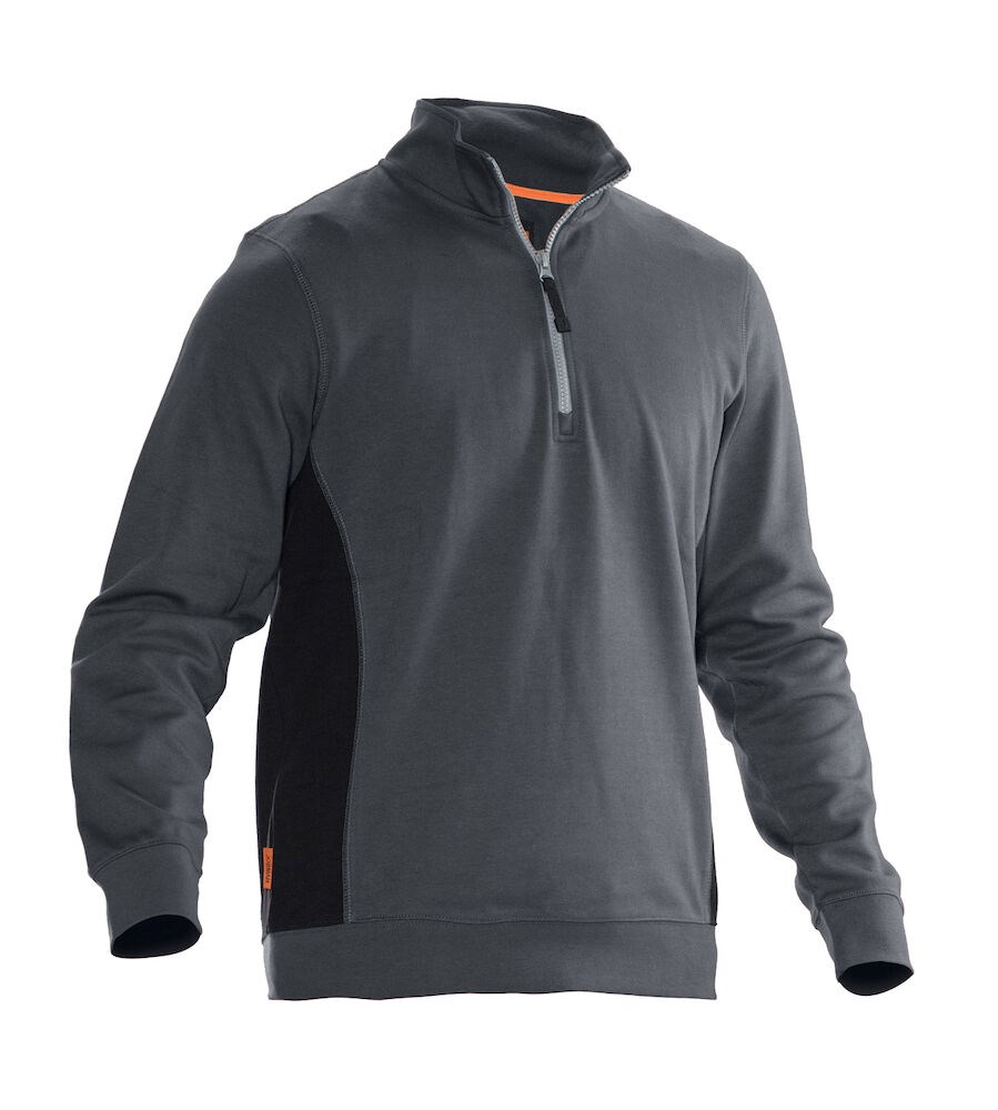 Jobman - 5401 Halfzip Sweatshirt Donkergrijs/Zwart XXL