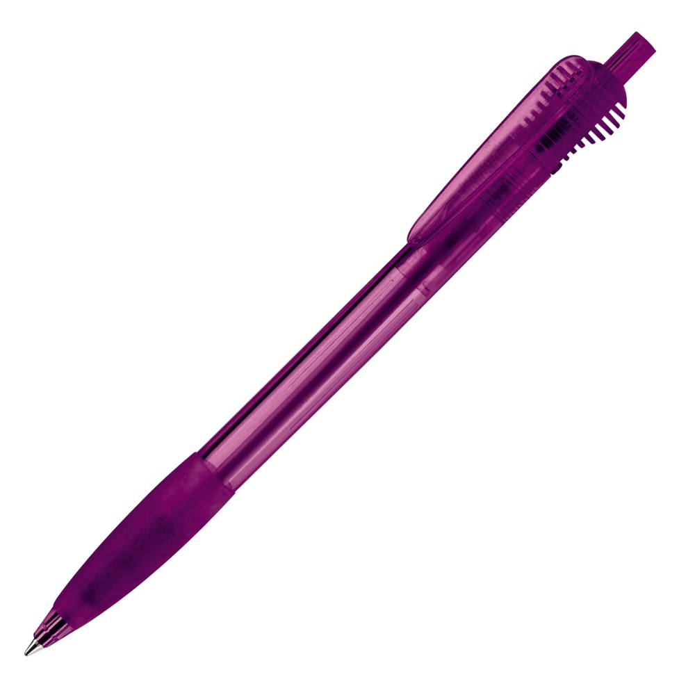 Balpen Cosmo grip transparant - Transparant / Paars