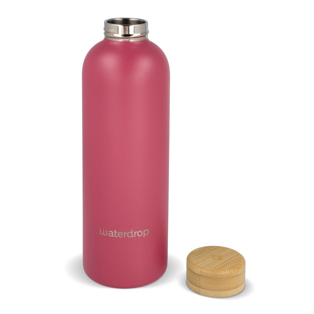 Waterdrop Roestvrijstalen Fles met Bamboe dop 600ml