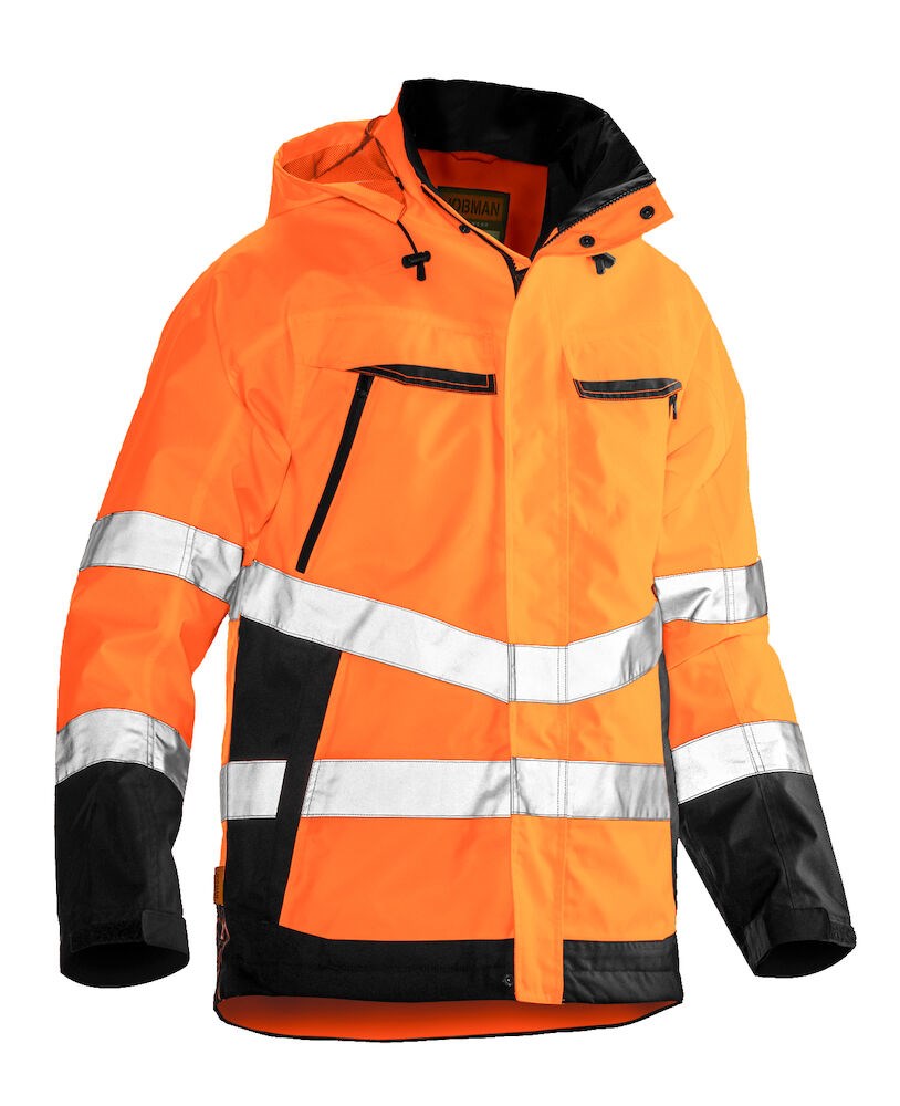 Jobman - 1283 Hi-Vis Shell Jacket Oranje/Zwart L