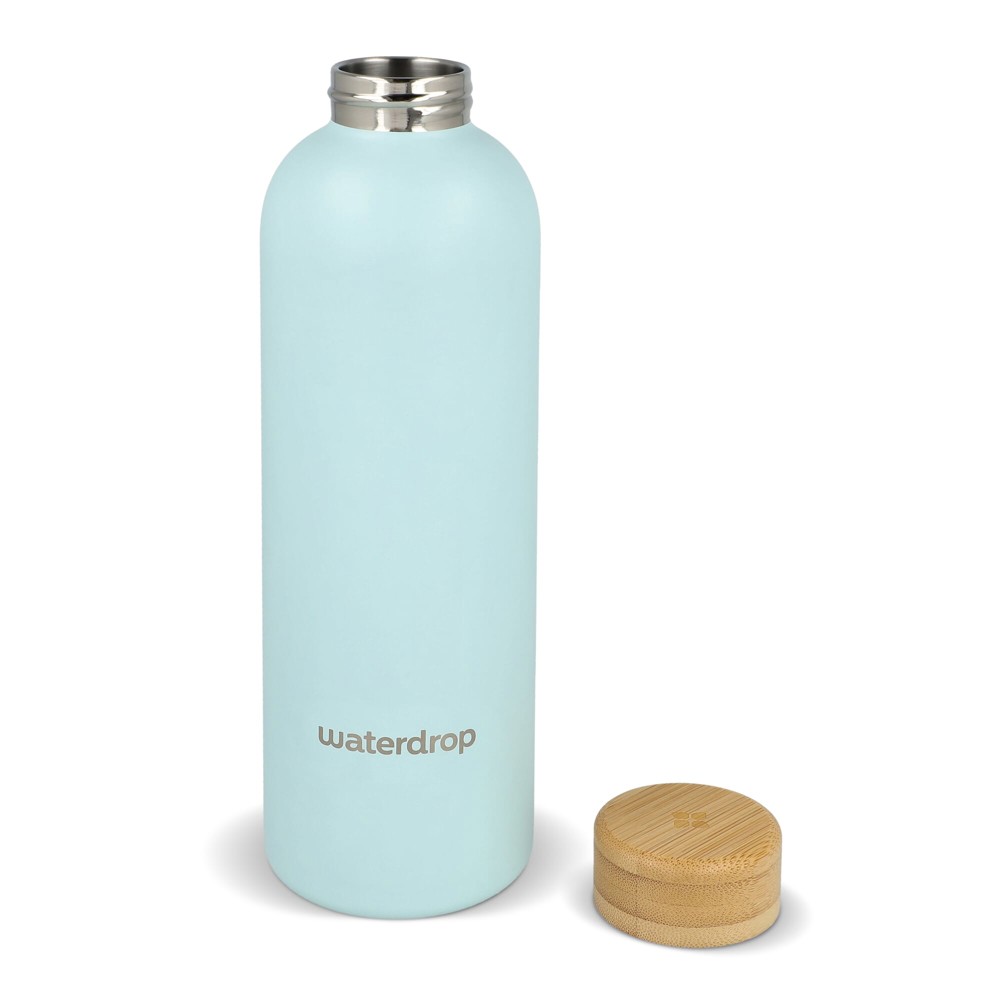 Waterdrop Roestvrijstalen Fles met Bamboe dop 600ml