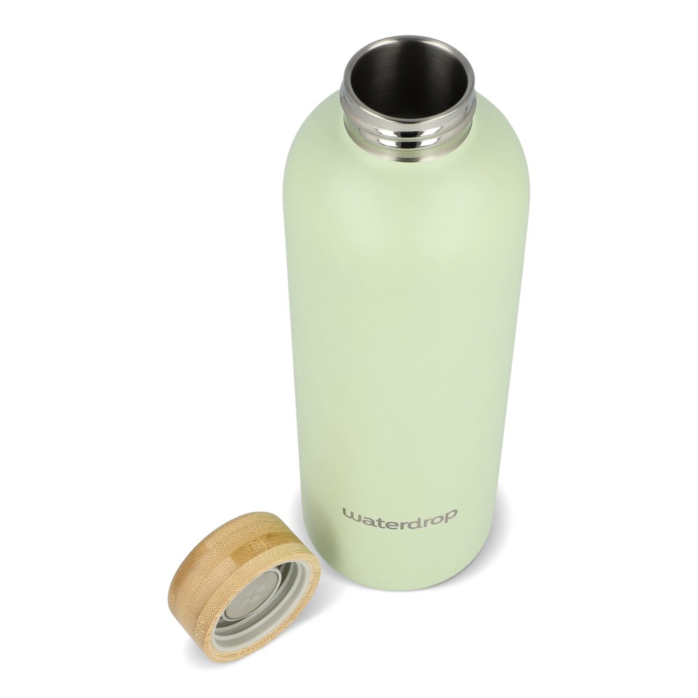 Waterdrop Roestvrijstalen Fles met Bamboe dop 600ml