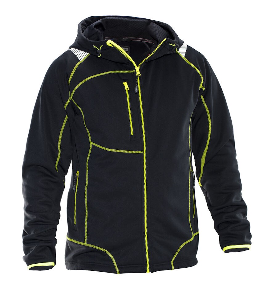 Jobman - 5150 Hoodie Vision Zwart/Geel XXL