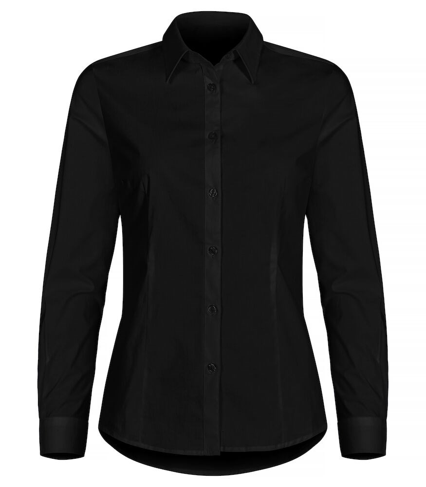 Clique - Stretch Shirt L/S Women Zwart 34/XS