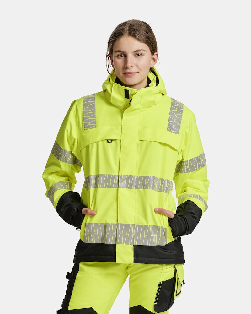 Jobman - 1235 Winterjas Signalisatie Geel/Zwart 3XL