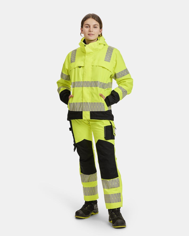 Jobman - 1235 Winterjas Signalisatie Geel/Zwart 3XL